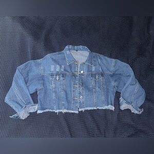 Women’s Distressed Cropped Denim Jacket